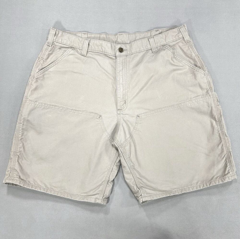 Carhartt Shorts Men's 40 Tan 100% Cotton Cargo Utility Carpenter Work Outdoor